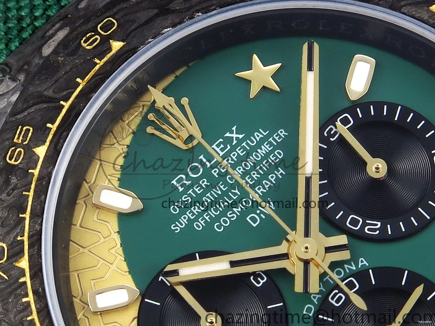 Nylon A7750 on YG DIW Dial Carbon Green Case Green Edition Daytona and Bezel Strap DIWF 0428